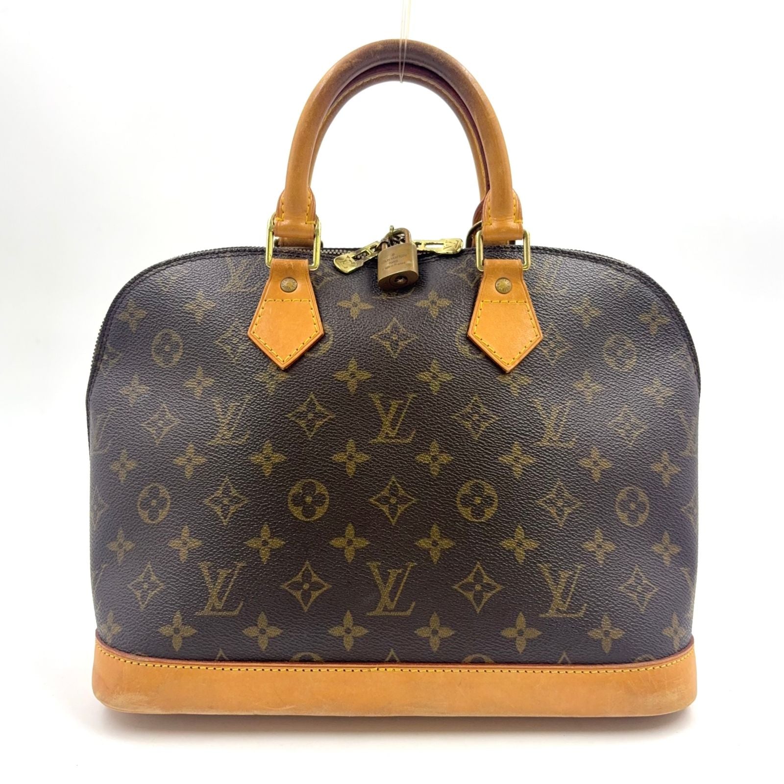 Louis Vuitton Alma PM Monogram Leather Brown Light Handbag Gold