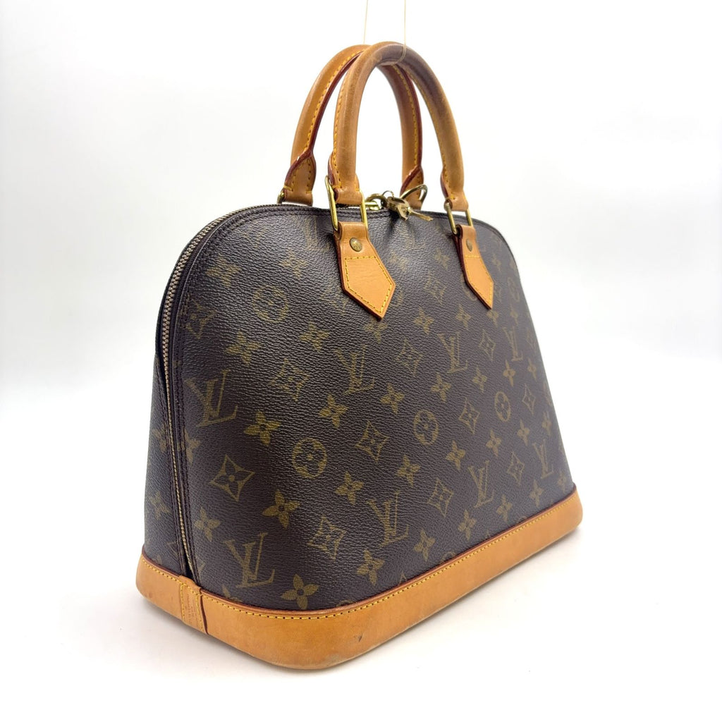 Louis Vuitton Alma PM Monogram Leather Brown Light Handbag Gold — view 2
