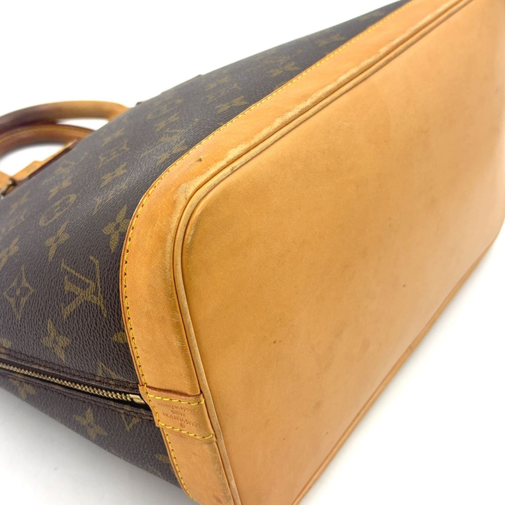Louis Vuitton Alma PM Monogram Leather Brown Light Handbag Gold — view 7