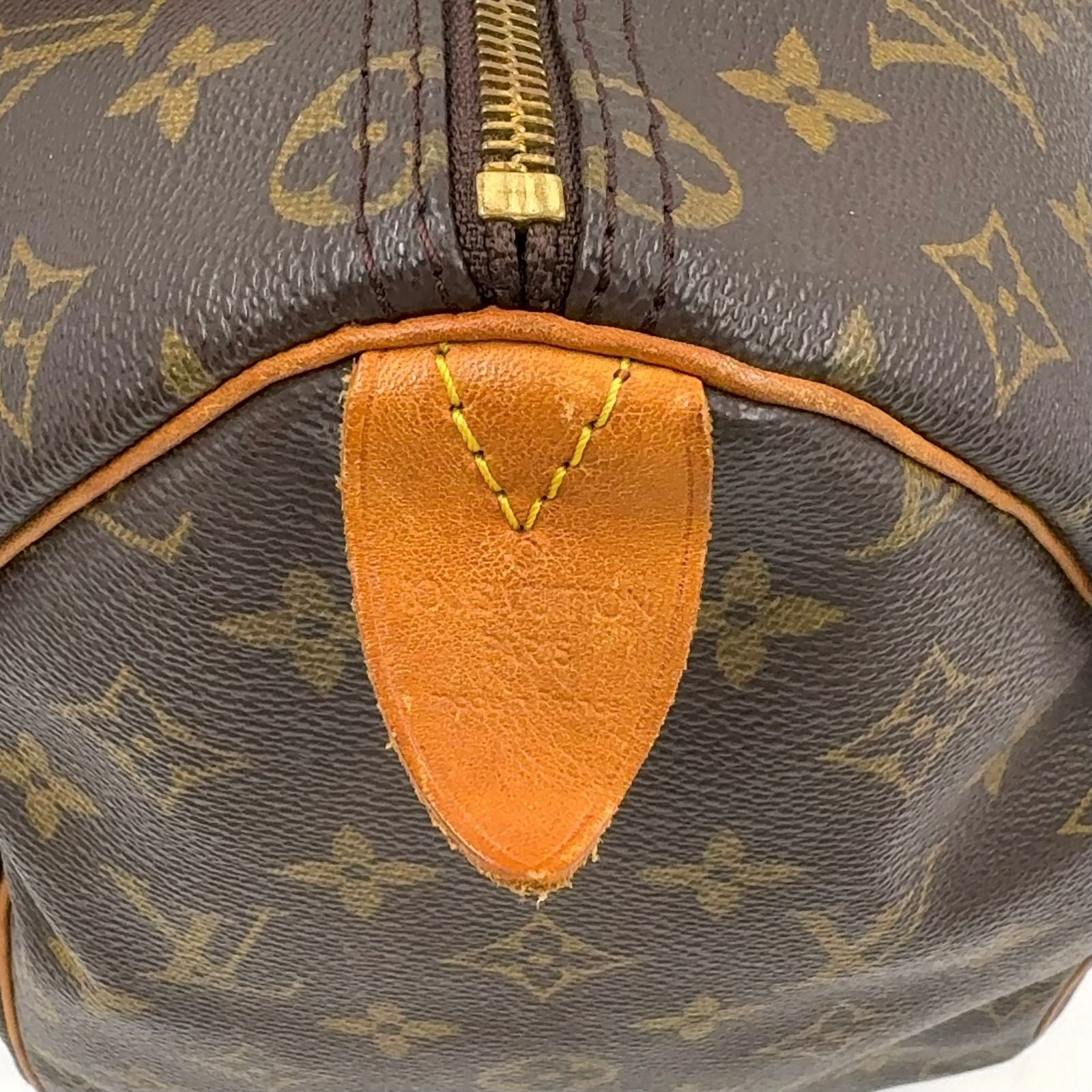 Louis Vuitton Speedy 35 Monogram Leather Brown Handbag Gold — view 4