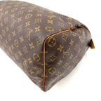Louis Vuitton Speedy 35 Monogram Leather Brown Handbag Gold — view 7