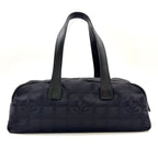 Chanel New Travel Line Leather Nylon Black Handbag