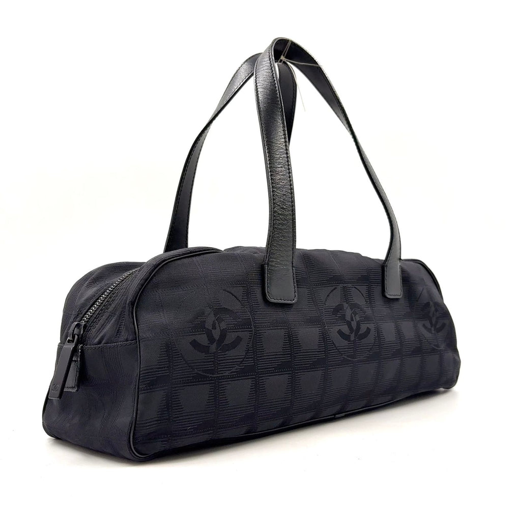Chanel New Travel Line Leather Nylon Black Handbag — view 2