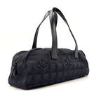 Chanel New Travel Line Leather Nylon Black Handbag — view 2