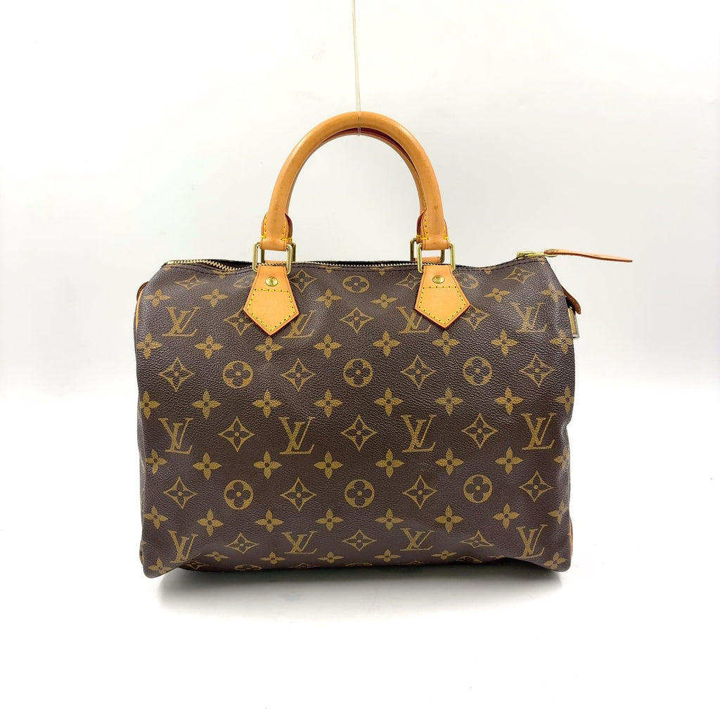 Louis Vuitton Speedy 30 Monogram Leather Brown Light Handbag Gold