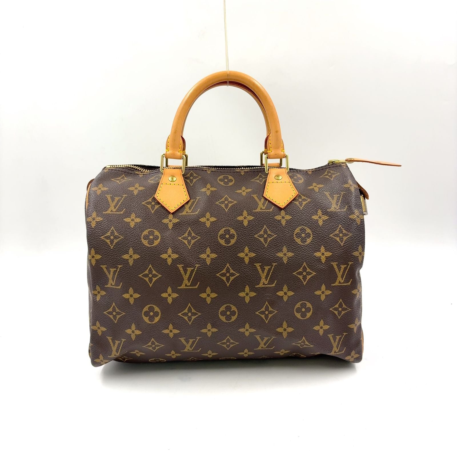 Louis Vuitton Speedy 30 Monogram Leather Brown Light Handbag Gold