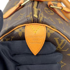 Louis Vuitton Speedy 30 Monogram Leather Brown Light Handbag Gold — view 4