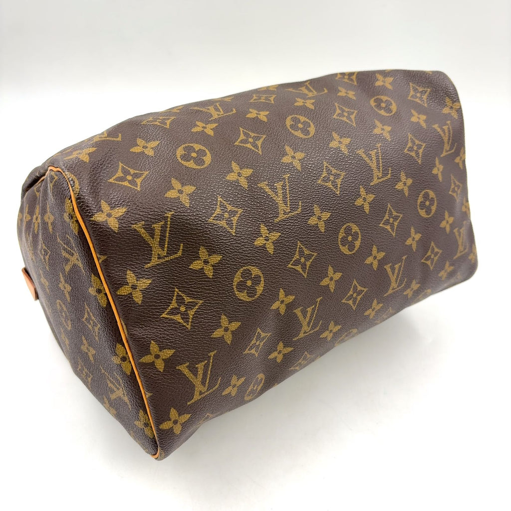 Louis Vuitton Speedy 30 Monogram Leather Brown Light Handbag Gold — view 7