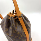 Louis Vuitton Noe Monogram Leather Brown Light Shoulder Bag Gold — view 6