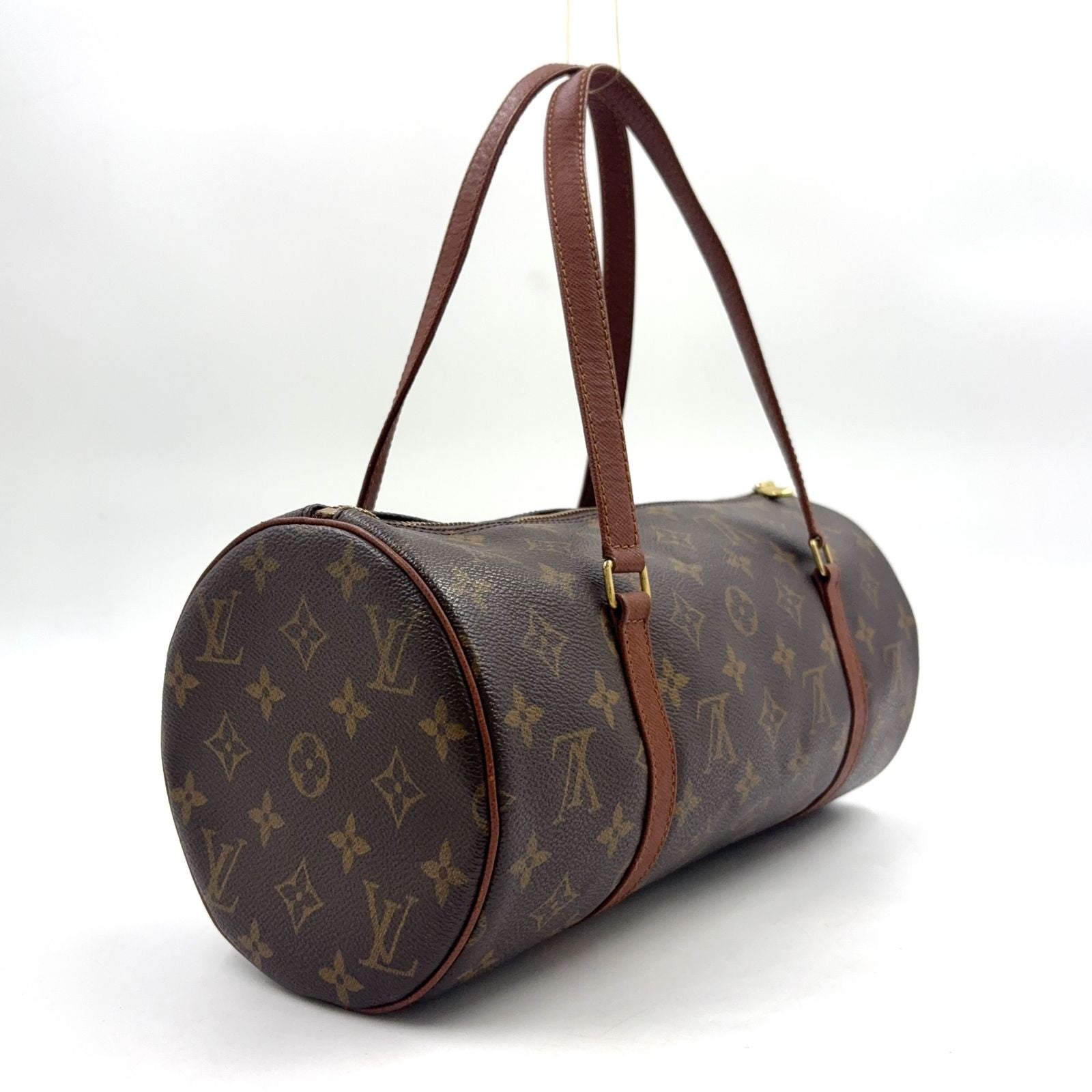 Louis Vuitton Vintage Papillon 30 Monogram Leather Brown Light Handbag — view 2
