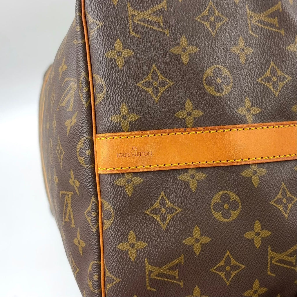 Louis Vuitton Keepall Bandouliere 55 Monogram Leather Brown Light Boston Bag — view 4