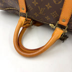 Louis Vuitton Keepall Bandouliere 55 Monogram Leather Brown Light Boston Bag — view 5