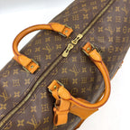 Louis Vuitton Keepall Bandouliere 55 Monogram Leather Brown Light Boston Bag — view 7