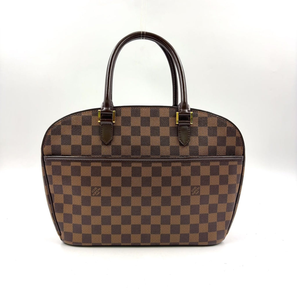 Louis Vuitton Saria Horizon Tal Damier Ebene Leather Brown Handbag Gold