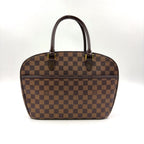 Louis Vuitton Saria Horizon Tal Damier Ebene Leather Brown Handbag Gold