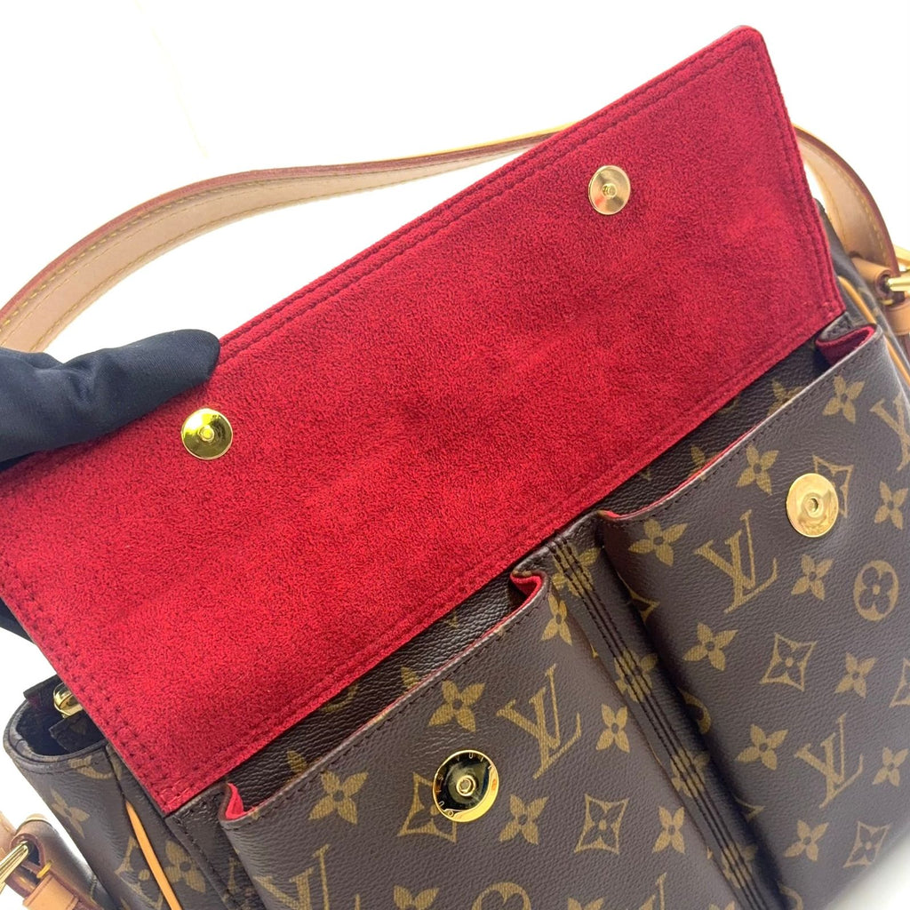 Louis Vuitton Vivacite GM Monogram Leather Brown Shoulder Bag Gold — view 7