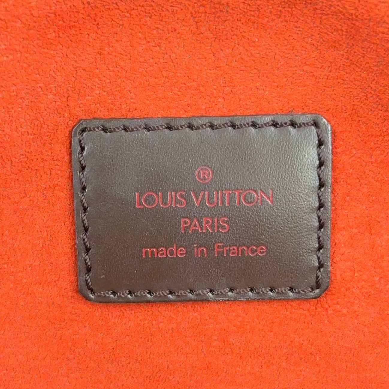 Louis Vuitton Saria Horizon Tal Damier Ebene Leather Brown Handbag Gold — view 4