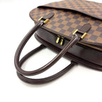 Louis Vuitton Saria Horizon Tal Damier Ebene Leather Brown Handbag Gold — view 5