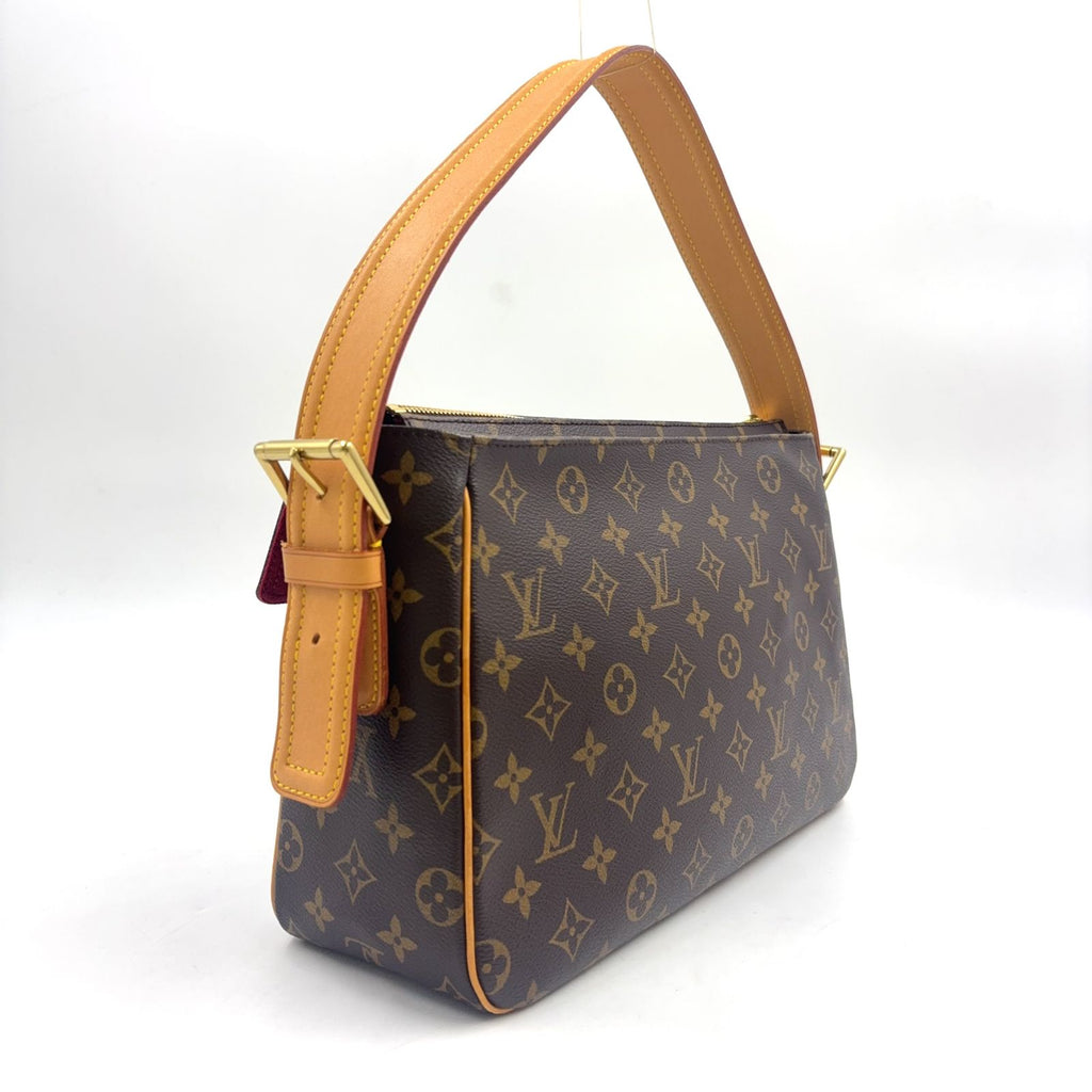 Louis Vuitton Vivacite GM Monogram Leather Brown Shoulder Bag Gold — view 2