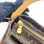 Louis Vuitton Vivacite GM Monogram Leather Brown Shoulder Bag Gold — view 6
