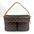 Louis Vuitton Vivacite GM Monogram Leather Brown Shoulder Bag Gold