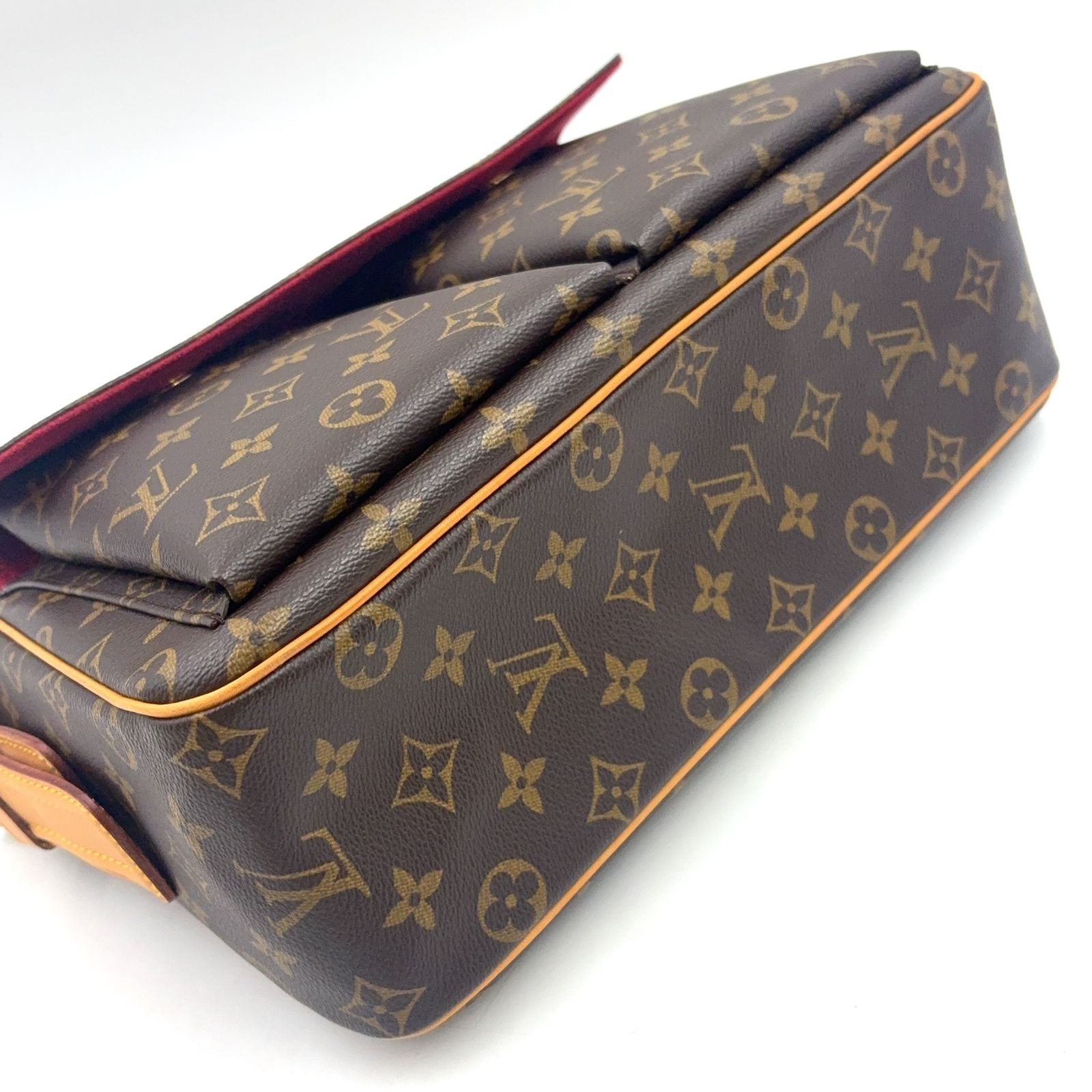 Louis Vuitton Vivacite GM Monogram Leather Brown Shoulder Bag Gold — view 8