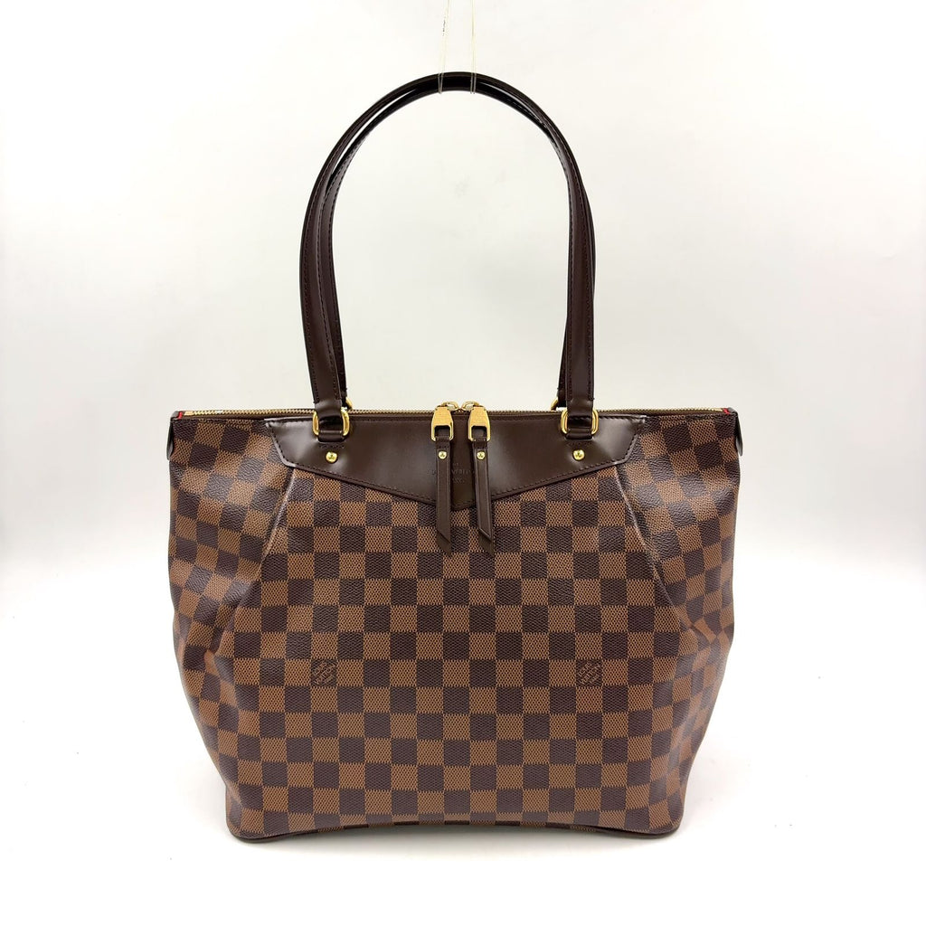 Louis Vuitton Westminster GM Damier Ebene Leather Brown Tote Bag Gold