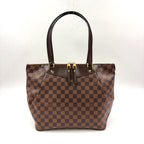 Louis Vuitton Westminster GM Damier Ebene Leather Brown Tote Bag Gold