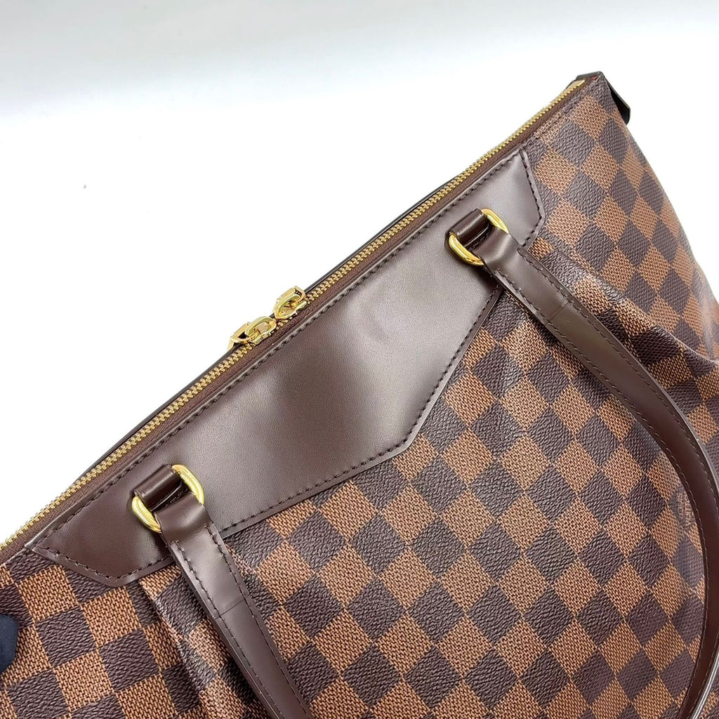 Louis Vuitton Westminster GM Damier Ebene Leather Brown Tote Bag Gold — view 8