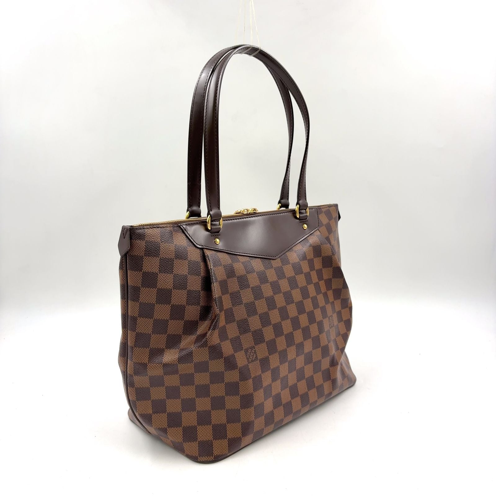 Louis Vuitton Westminster GM Damier Ebene Leather Brown Tote Bag Gold — view 2
