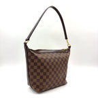 Louis Vuitton Illovo MM Damier Ebene Leather Brown Shoulder Bag Gold — view 2