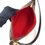 Louis Vuitton Illovo MM Damier Ebene Leather Brown Shoulder Bag Gold — view 3