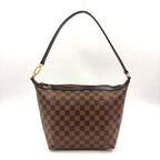 Louis Vuitton Illovo MM Damier Ebene Leather Brown Shoulder Bag Gold