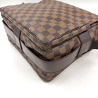 Louis Vuitton Naviglio Damier Ebene Leather Brown Shoulder Bag Gold — view 7