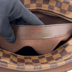 Louis Vuitton Naviglio Damier Ebene Leather Brown Shoulder Bag Gold — view 4