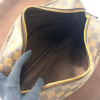 Louis Vuitton Naviglio Damier Ebene Leather Brown Shoulder Bag Gold — view 3