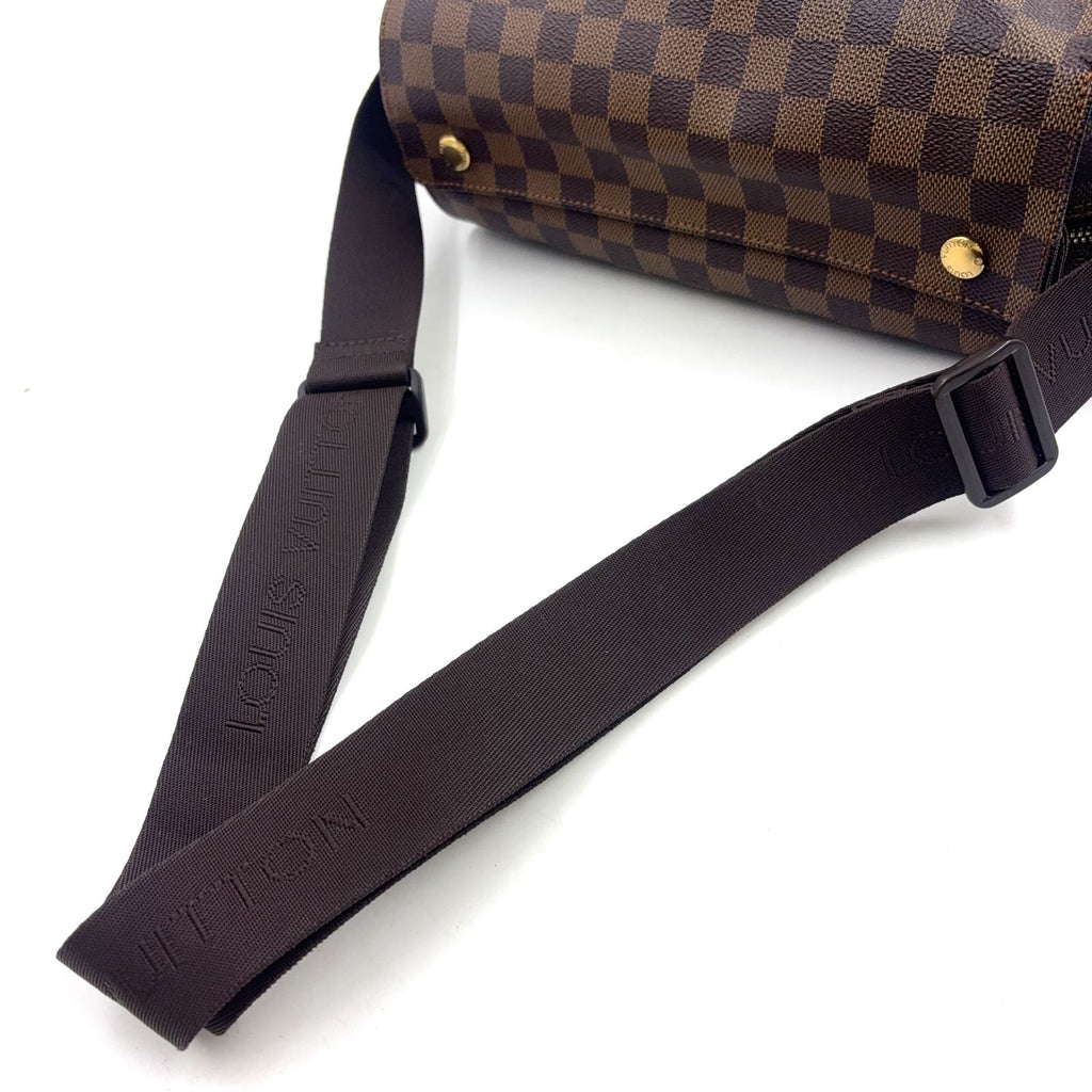 Louis Vuitton Naviglio Damier Ebene Leather Brown Shoulder Bag Gold — view 8