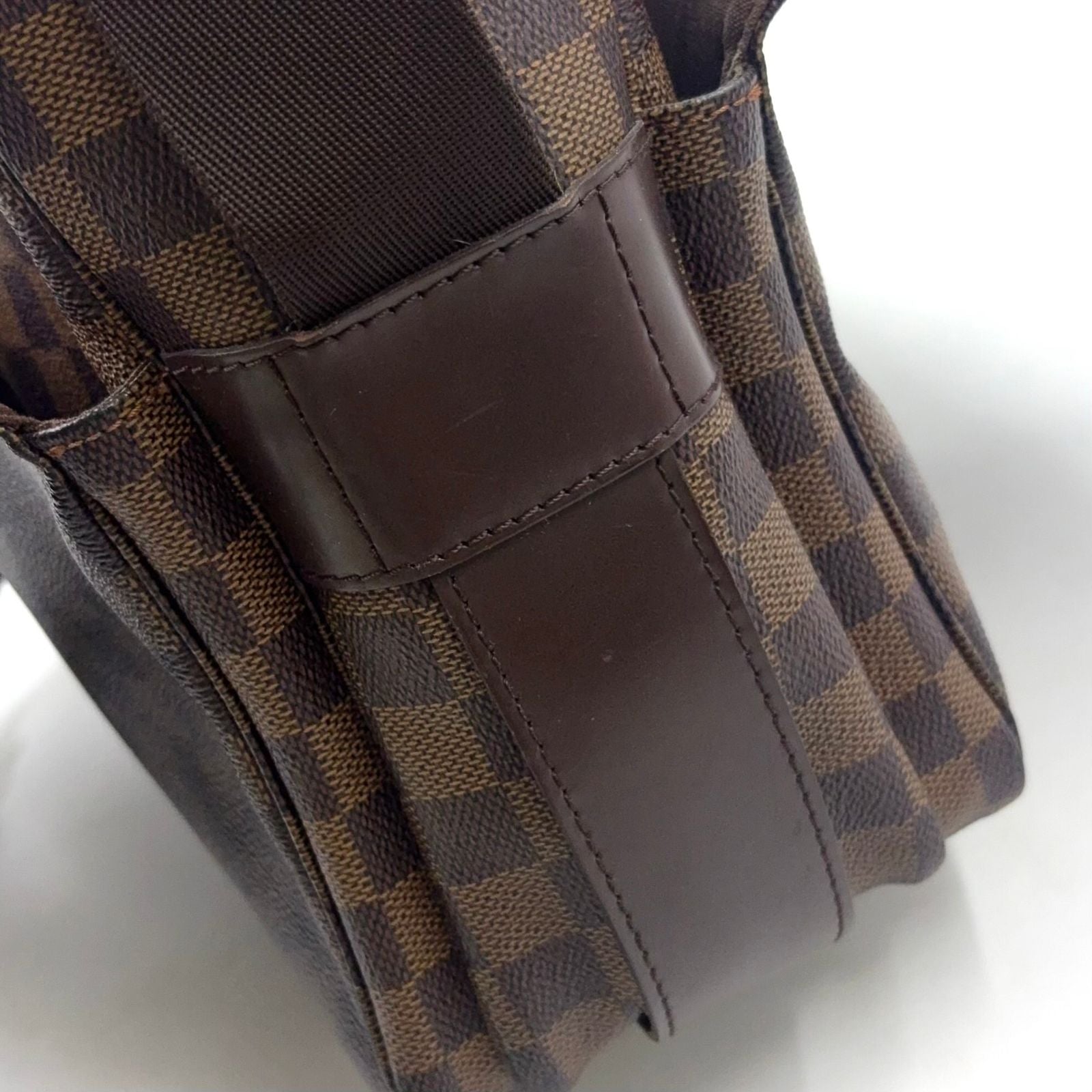 Louis Vuitton Naviglio Damier Ebene Leather Brown Shoulder Bag Gold — view 7