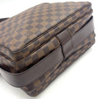 Louis Vuitton Naviglio Damier Ebene Leather Brown Shoulder Bag Gold — view 5