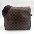 Louis Vuitton Naviglio Damier Ebene Leather Brown Shoulder Bag Gold