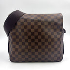 Louis Vuitton Naviglio Damier Ebene Leather Brown Shoulder Bag Gold