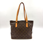 Louis Vuitton Cabas Piano Monogram Leather Brown Light Tote Bag Gold