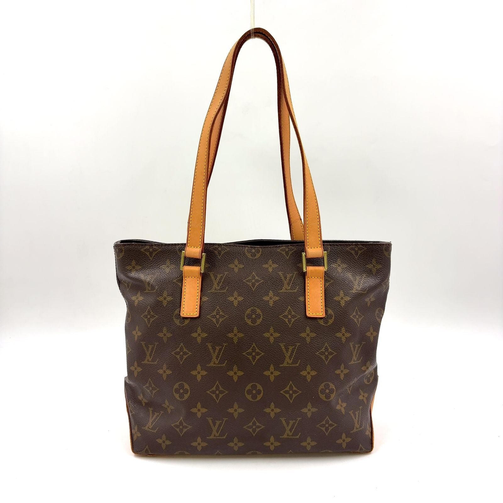 Louis Vuitton Cabas Piano Monogram Leather Brown Light Tote Bag Gold