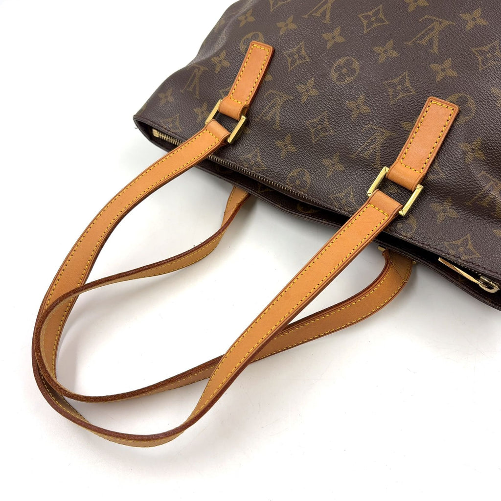 Louis Vuitton Cabas Piano Monogram Leather Brown Light Tote Bag Gold — view 5