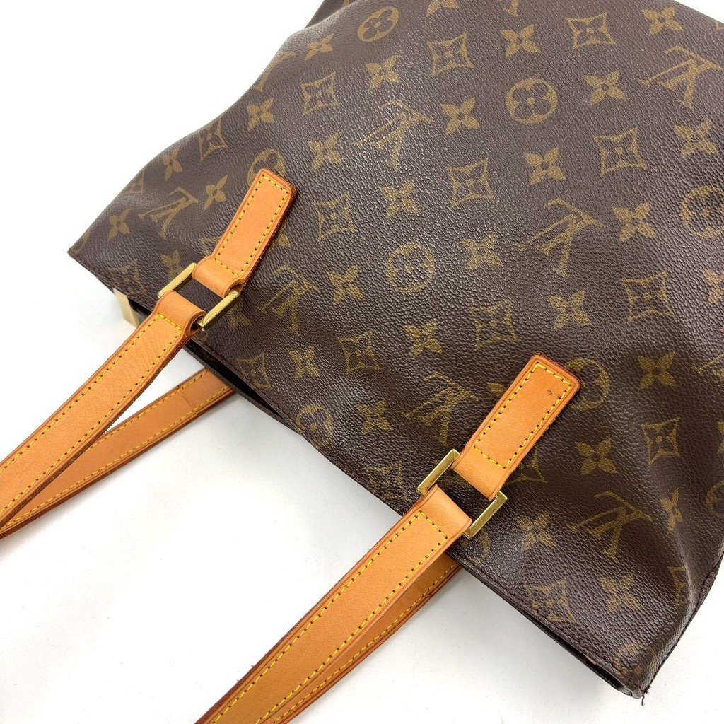 Louis Vuitton Cabas Piano Monogram Leather Brown Light Tote Bag Gold — view 7