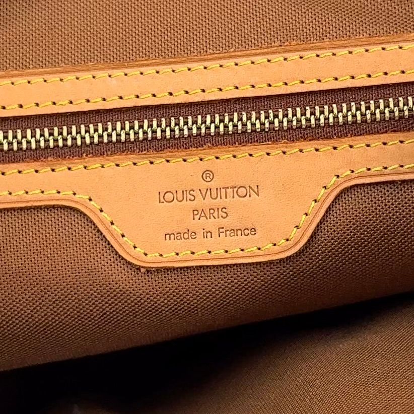 Louis Vuitton Cabas Piano Monogram Leather Brown Light Tote Bag Gold — view 4