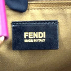 Fendi FF Logo Calfskin Purple Handbag Gold — view 4