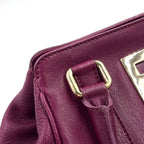 Fendi FF Logo Calfskin Purple Handbag Gold — view 8