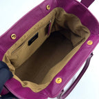 Fendi FF Logo Calfskin Purple Handbag Gold — view 3