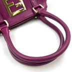 Fendi FF Logo Calfskin Purple Handbag Gold — view 5
